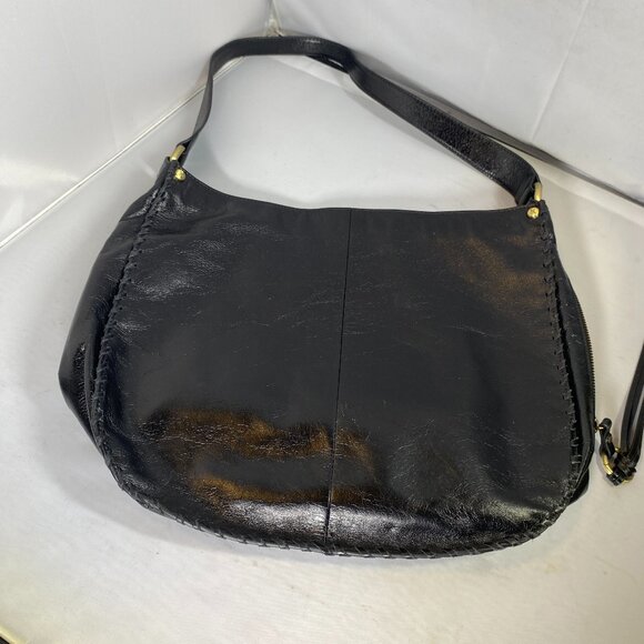 Hobo The Original Bianka Black Leather Shoulder Bag Lightweight - Picture 1 of 5